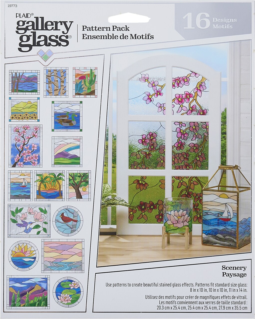 FolkArt Gallery Glass Pattern Set 3/Pkg-Scenery